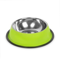 Bol pentru caini Yummie, 18 cm, otel inoxidabil, Verde