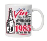 Cana alba personalizata &quot;Un Vin Bun 1985-40&quot;, INOVATIX&reg;. 330ml, Oem