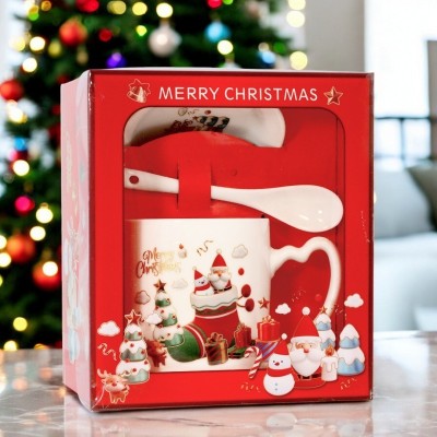 Set cana 400 ML, farfurie si lingura de Craciun, cadoul perfect de sarbatori, JollyMag, KB20WZ4 foto