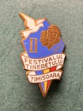 Insigna festivalul tineretului Timisoara 1959