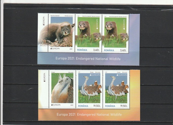 ROMANIA 2021 LP 2322 EUROPA 2021 SPECII PE CALE DE DISPARITIE PERECHE + VINIETA MNH NESTAMPILATA