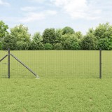 VidaXL Gard de s&acirc;rmă sudată cu 13 țevi de sprijin, gri 0.6x100 m, metal