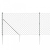 Gard plasa de sarma cu tarusi de fixare, argintiu, 1x25 m GartenMobel Dekor, vidaXL