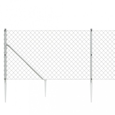 Gard plasa de sarma cu tarusi de fixare, argintiu, 1x25 m GartenMobel Dekor foto