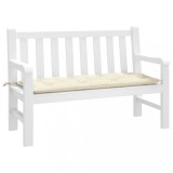 Perna Banca Gradina vidaXL Crem 120x50x7cm Oxford, Rezistenta Apa, Umplutura Moale, Fixare cu Snur
