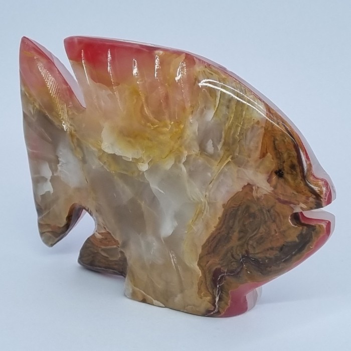 Statueta peste exotic din onix vechi, vintage - 2 fețe