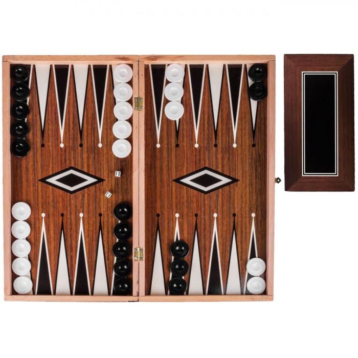 Joc Table, Lemn, Piese Negre și Albe, Dimensiune 30x30cm