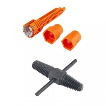Cheie multifunctionala pentru instalatii sanitare ,Extractor pentru tevi, surub cu cap dublu 1/2&quot;-3/4&quot; ,Set 2 piese