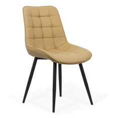 SCAUN LIVING SI BUCATARIE DIN PIELE ECOLOGICA SI CADRUL METALIC Moderno 20006P BEJ