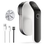 Cumpara ieftin Aparat electric pentru indepartarea scamelor, portabil, cu acumulator, 8W, 9000 rpm, 6 lame, alb/negru