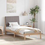 vidaXL Cadru de pat cu headboard Maro 75 x 190 cm țesătură 878932