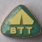 BTT - Biroul de Turism pentru Tineret - insigna veche anii 1970, drumetie