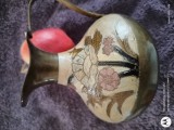 vas alama placat cu email ,stil Pakistan , circa 17 cm inaltime