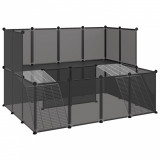 Cumpara ieftin Cusca pentru animale mici, negru, 143x107x93 cm, PP si otel