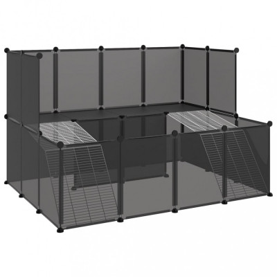 Cușcă pentru animale mici, negru, 143x107x93 cm, PP și oțel foto