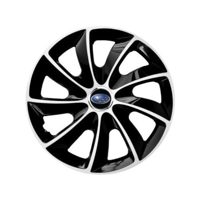 Set 4 Capace Roti potrivite jantelor de 15 inch, pentru Subaru, model Stig Extra Black &amp;amp; White foto