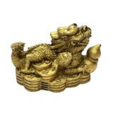 Cumpara ieftin Dragon auriu cu wu lou si broasca norocoasa