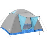 Cort camping iglu, 4 persoane, impermeabil, plasa anti-insecte, 240x210x130 cm, gri Household NewTrend
