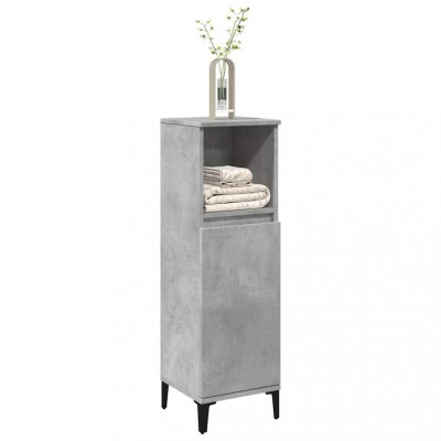 vidaXL Dulap de baie, gri beton, 30x30x100 cm, lemn prelucrat 857110 foto