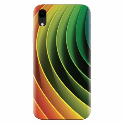 Husa silicon pentru Apple Iphone XR, 3D Multicolor Abstract Lines foto