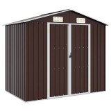 vidaXL Șopron de grădină, maro, 205 x 129 x 183, oțel galvanizat 46300