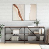 vidaXL Masă consolă stejar maro 180x30x75 cm lemn prelucrat și fier