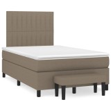 vidaXL Pat box spring cu saltea, taupe, 120x190 cm material textil 3270373