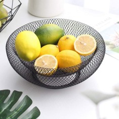 Cos Fructe Metalic Negru, &Oslash; 30 cm - Design Modern