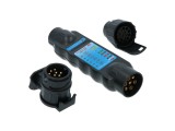 Tester cu led Carpoint pentru lumini remorca 12V cu 7 pini fisa si priza, cu 2 adaptori pentru fisa de 13 pini