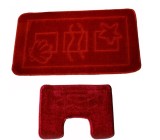 Cumpara ieftin Set 2 Covorase Baie Model Maritime 2577 BURGUNDY, Marimi 60 x 100 50 x 60 cm, Rosu, Inaltime Fir 0, Antiderapant, Antialergic, Polipropilena