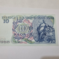 bancnota suedia 10 k 1968