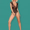 Body Sexy Din Dantela Decupat Intim, Negru, XL/XXL