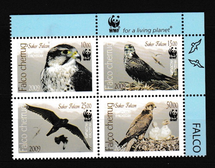 Kyrgzstan - Fauna WWF - PASARI RAPITOARE - MNH