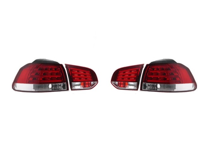 Stop spate, lampa Volkswagen Golf Vi (5k), 10.2008-2016, model tuning, montare spate, stanga+dreapta, LED+P21W+PY21W; transparent; cu lampa interioar