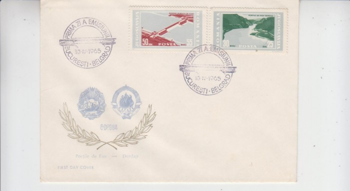 C12 - FDC Romania - Portile de fier - LP604 - 1965