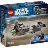 Lego star wars motocicleta rapida a lui mandalorian si grogu 75436