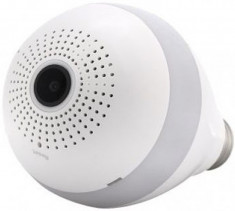 Bec cu camera Spion iUni B008 SpyCam, Wi-Fi/IP si Senzor de Miscare, Unghi 360 grade foto