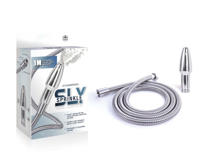 Sistem Irigator Intim Hydro Series Sly Sprinkle Supreme Cleansing System &ndash; Bullet, Argintiu