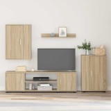 vidaXL Set comodă TV Pe perete 4 pcs Stejar Sonoma Lemn compozit 3397898