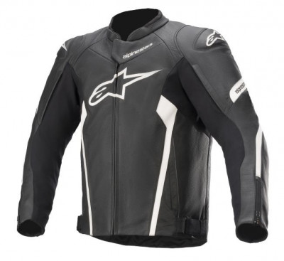 Geaca piele moto Alpinestars Faster V2, negru, marime 52 foto