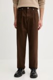 PS Paul Smith pantaloni de bumbac culoarea maro, drept, M2R-850Z-T22475