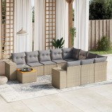 vidaXL Set canapele de grădină cu perne, 11 piese, bej, poliratan 3257963