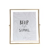 Rama foto din sticla cu margini metalice aurii, format 20x30 cm