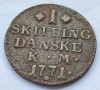 397. Moneda Danemarca 1 skilling 1771, Europa