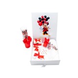 Cumpara ieftin Set Cutie Trusou cu Lumanare, 9 Piese "Cu drag de la nasi" - Minnie, Rosu - TB207
