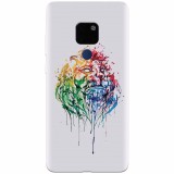 Husa silicon pentru Huawei Mate 20, Paint Illustration Lion Head