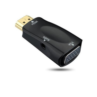 Adaptor HDMI tata la VGA mama cu audio 3.5 mm Jack stereo Well foto