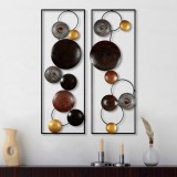 Cumpara ieftin Decoratiune de perete Metal Textured - 3, Multicolor, 92x1x32 cm