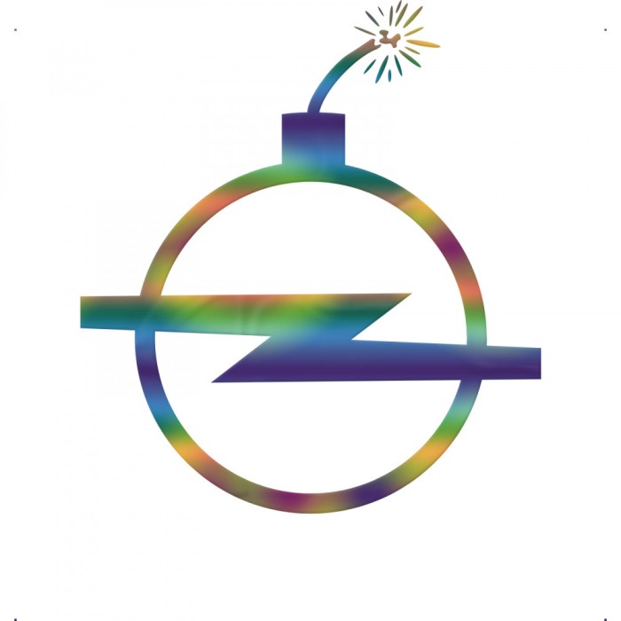 Sticker Opel Bomb , Autocolant Amuzant pentru Opel, Folie Premium