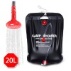Dus Portabil Camping 20L, PVC Negru, Incalzire Solara, Drumetii, Gradina, Plaja